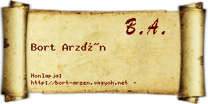 Bort Arzén névjegykártya